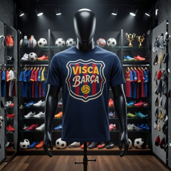 FC Barcelona Premium Navy Blue Cotton T-Shirt