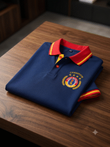 East Bengal ISL Champions Polo T-Shirt – Navy Blue | Premium Cotton | Embroidered Crest